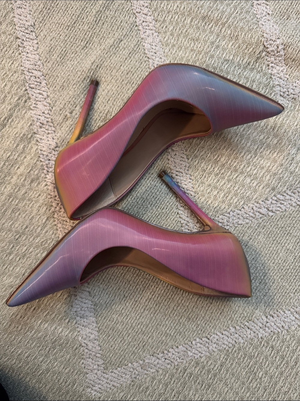 Steve Madden VALA Iridescent Rainbow D’Orsay Stiletto Heels Size 5.5 - Picture 5 of 8